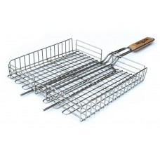 Решетка для барбекю с деревянной ручкой 390*350 нерж. GRANDPICNIC